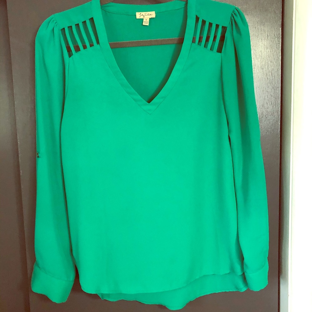 Lily White - Kelly Green Blouse